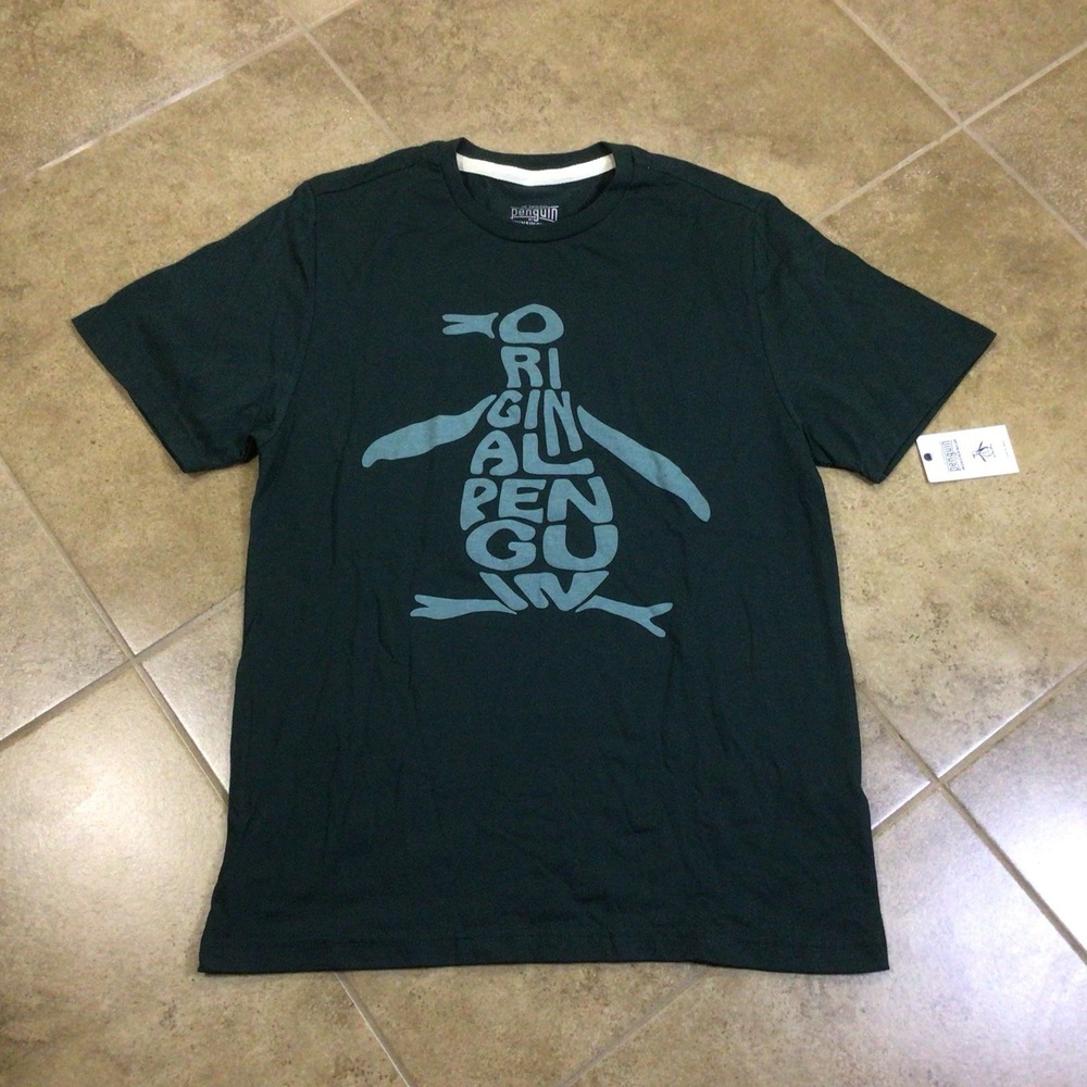NWT Original Penguin Mens Sz M Green Graphic T-Shirt Short Sleeve